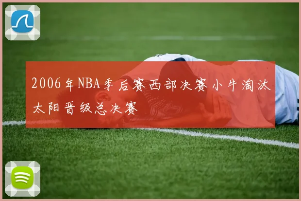 2006年NBA季后赛西部决赛小牛淘汰太阳晋级总决赛